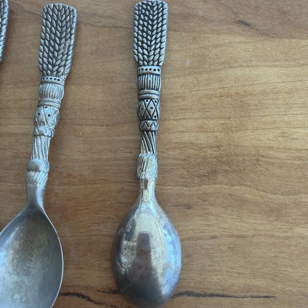 Vintage Silver Plated Rope & Tassel Marmalade‎ Spoons 3 in Set